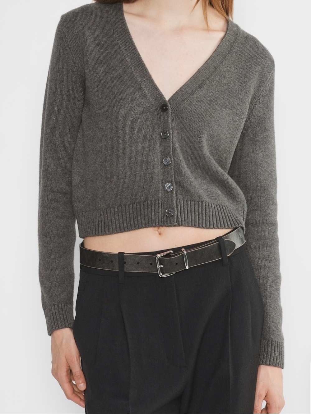 Sunday Best Gray V-Neck Cotton/Cashmere Cardigan